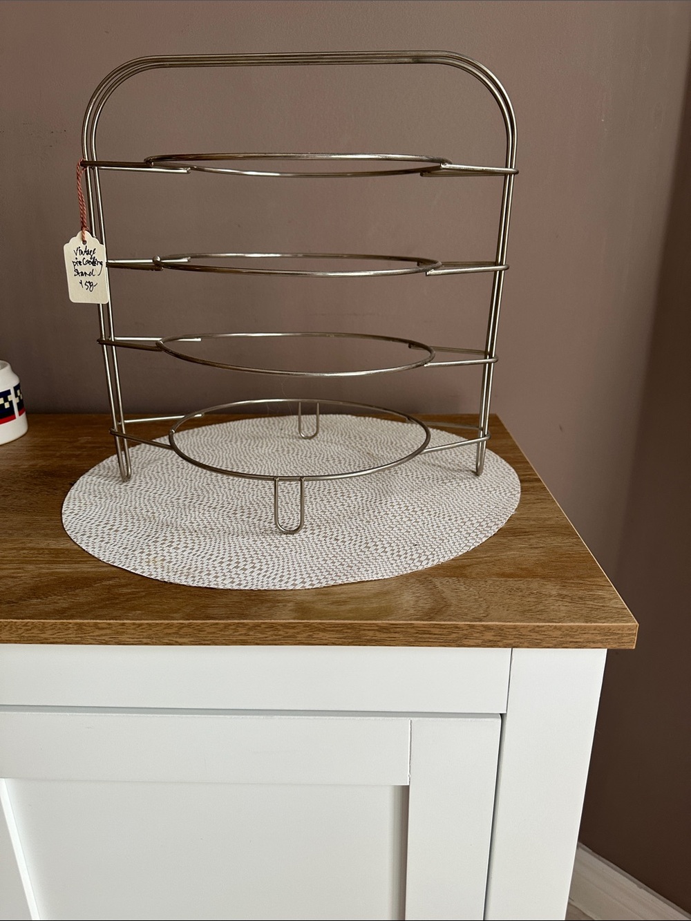 Vintage Metal 4-Tier Plate Rack